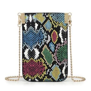 JOBEDE Snakeskin Crossbody Purses, Leather Small Shoulder Purse Cellphone Bag for Women Cell Phone Bags Wallet Purse