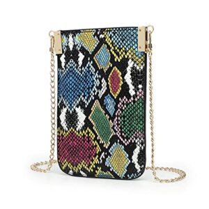 JOBEDE Snakeskin Crossbody Purses, Leather Small Shoulder Purse Cellphone Bag for Women Cell Phone Bags Wallet Purse