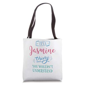 cute jasmine thing personalized name gifts tote bag