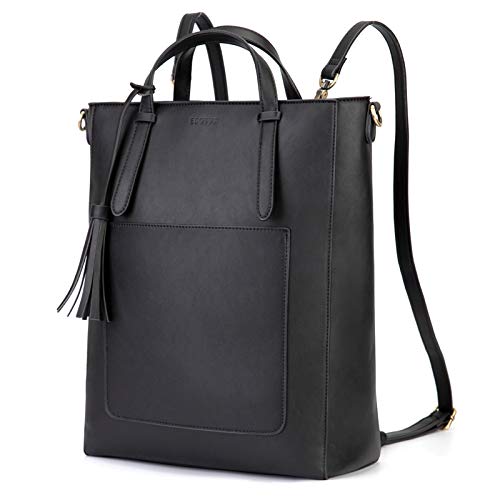 ECOSUSI Tote Bag Convertible Backpack for Women Vegan Leather Handbag Multifuction Shoulder Bag