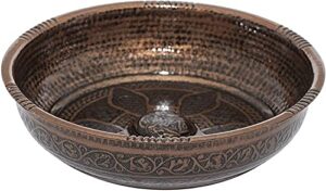 alisveristime turkish authentic copper bath bowl & hammam bowl (440gr (15.50 oz) made of zinc (copper)