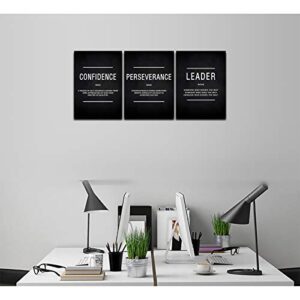 BWSPACE Inspirational Wall Art, Motivational Canvas Wall Art, Grind Hustle Wall Art 3 Pieces Wall Art Decorations for Office Living Room and Bedroom Decor (36" W x 16" H, CPL)