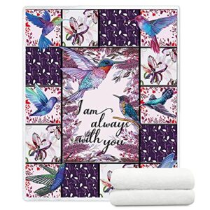 treeswift i am always with you hummingbird blankets soft warm sherpa hummingbird throw blankets for kids and adults hummingbird gifts for women and girls