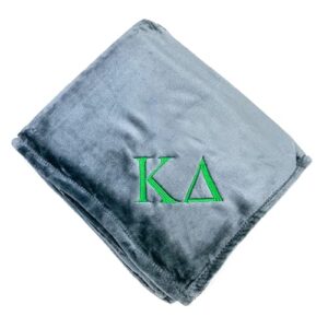 go greek chic kappa delta sorority letters embroidered plush throw blanket