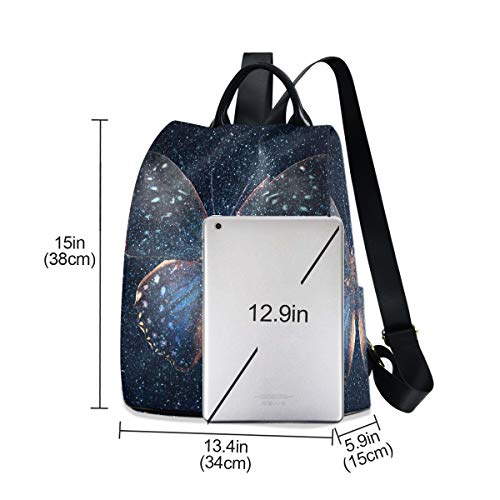 ALAZA Butterfly Stars Starry Night Sky Backpack Purse for Women Anti Theft Fashion Back Pack Shoulder Bag