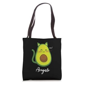 funny vegan avogato novelty avocado cat meme tote bag