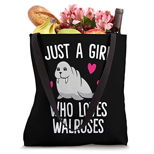 Just a Girl Who Loves Walruses Cute Walrus Girl Tote Bag