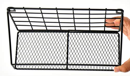 Home-X Rustic Metal Wall Floating Shelf, Small Floating Shelves for Wall, Hanging Shelf for Bedroom, Bathroom, Kitchen-9”Lx4”Wx5.5”H