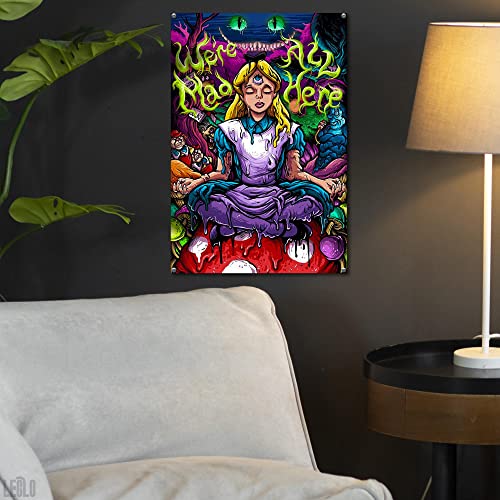 Trippy Tapestry for Bedroom Wall Decor - Alice in Wonderland Tapestry Picture Canvas Art Posters for Room Modern Wall Art Print - 15.7 x 23.6 IN (40x60cm) Bedroom Decor Posters Trippy Wall Decoration