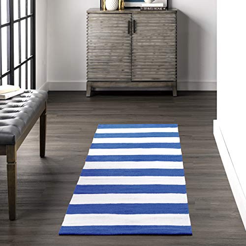 nuLOOM Sea Breeze Flatwoven Regent Stripes Area Rug, 3' x 5', Blue