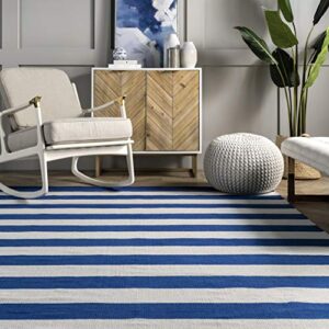 nuLOOM Sea Breeze Flatwoven Regent Stripes Area Rug, 3' x 5', Blue