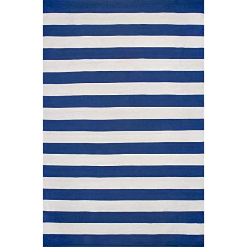 nuLOOM Sea Breeze Flatwoven Regent Stripes Area Rug, 3' x 5', Blue