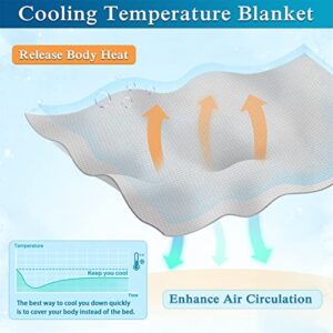 Kpblis Cooling Bamboo Blankets for Hot Sleepers, Lightweight Summer Big Cool Blankets Queen Size, Thin Bamboo Extra Cool Throw Blankets for Hot Flashes (79x91 inches, Light Grey)