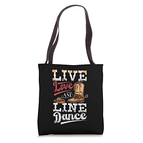 Cowboy Cowgirl Dancing Shirt Live Love Line Dance Western Tote Bag