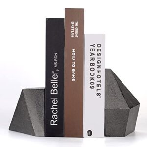 decorative bookends , heavy duty cast iron , art shelf decor , geometry abstract theme (black) by ambipolar