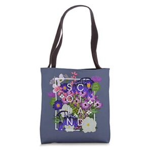flowers of scotland word art – scottish pride tote bag