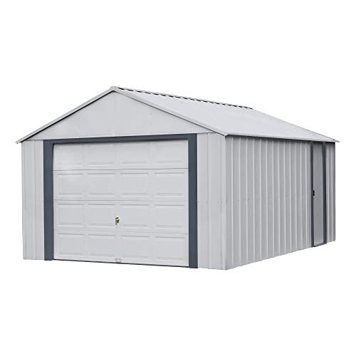 Arrow Shed 12' x 17' Murryhill Garage Galvanized Steel Extra Tall Walls Prefabricated Shed Storage Building, 12' x 17', Flute Gray