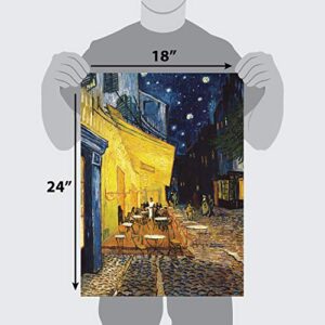 3 Pack: Vincent Van Gogh Skeleton + Cafe Terrace at Night + The Old Guitarist by Pablo Picasso Poster Set - Set of 3 Fine Art Prints (LAMINATED, 18" x 24")