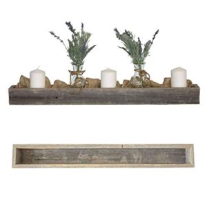 barnwoodusa rustic centerpiece barnwood box | dining room table decorations for home décor | coffe table décor | planter box | fireplace mantel farmhouse ornament | 35.5″ l