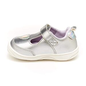 Stride Rite Baby Girls Mariella First Walker Shoe, Silver, 3 Infant