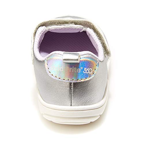 Stride Rite Baby Girls Mariella First Walker Shoe, Silver, 3 Infant