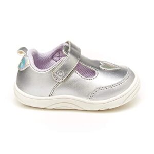 Stride Rite Baby Girls Mariella First Walker Shoe, Silver, 3 Infant