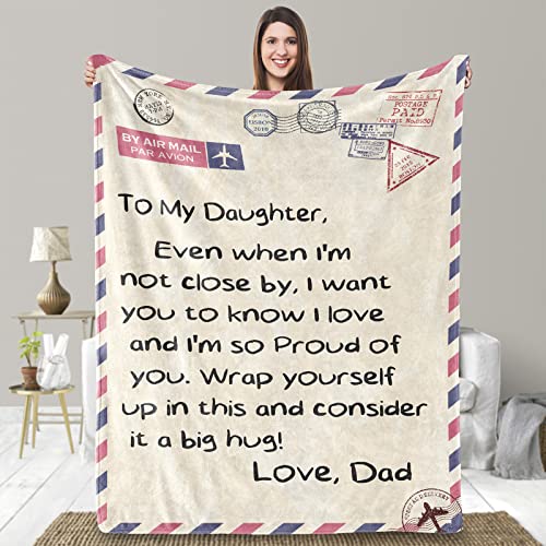 UFOORO Mothers Day Birthday Gifts for Daughter-Daughter Throw Blanket,Daughter Gifts,Daughter Gifts from Dad,Birthday Gifts for Daughter Adult,Daughter Blanket 55"X70"