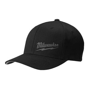 milwaukee 504blxl fitted hat 63% polyester 34% cotton 3% spandex black