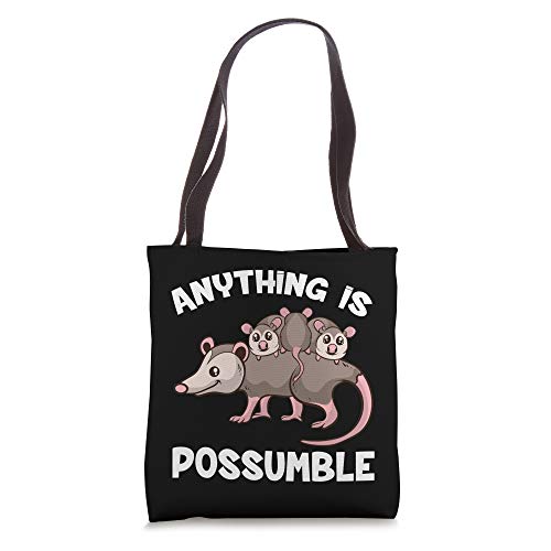 Funny Opossum Anything Is Possumble Cute Possum Family Tote Bag