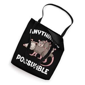 Funny Opossum Anything Is Possumble Cute Possum Family Tote Bag