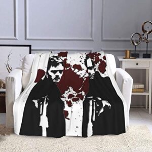 pllimnf the boondock saints blankets nap blanket anti-pilling ultra soft cozy warm throw lightweight blanket for couch, bed, sofa, travel- all seasons (80″x60″)