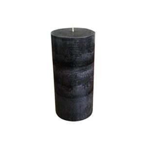 wicks n more charcoal black scented pillar candle (3×6)