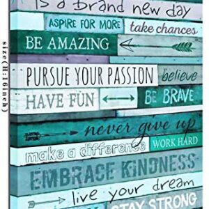 aburaeart Inspirational Wall-Art - Quotes Office Wall Decor - Teal Wall Decor For Bedroom - Word Artwork For Home Walls Size 12x16