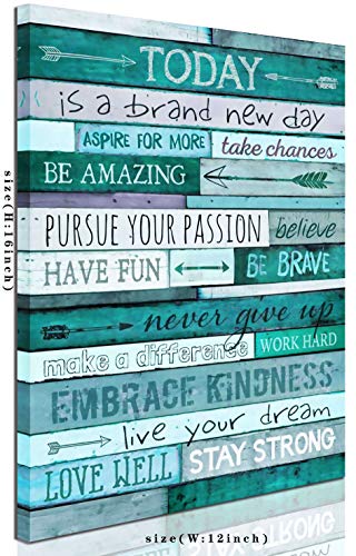 aburaeart Inspirational Wall-Art - Quotes Office Wall Decor - Teal Wall Decor For Bedroom - Word Artwork For Home Walls Size 12x16