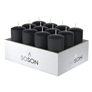 Simply Soson Black Votive Candles - 24 Unscented Votive Candles Bulk | Votivo Candles | Wedding Candles | Small Candles in Bulk Candles Pack | Candle Votives | Votive Candles Pack | Votives Candles