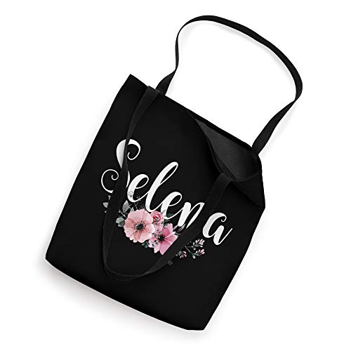 Selena-Name Personalized Floral Pink Black Women Girls Gift Tote Bag