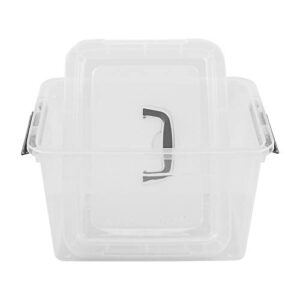 Farmoon 12 Quart Clear Storage Bin, Plastic Stackable Box/Cotainer with Lid and Grey Handle