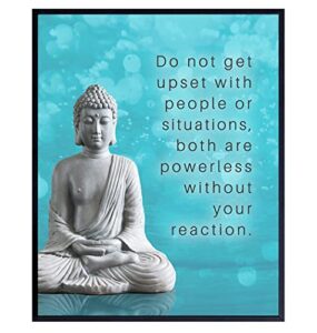 buddha decor – zen wall art – meditation picture print home decoration for spa, living room, yoga studio, bedroom – inspirational new age quote saying – gift for women, buddhism fan, buddhist – 8×10