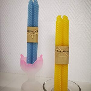 Beeswax Taper Candles – Handmade Natural Unscented Pure Beeswax 9 inch 5 Pairs Tapered Candles for Home by Toolart - Tall Decorative Odorless Variety Color Pack for All Occasions Great As Gifts