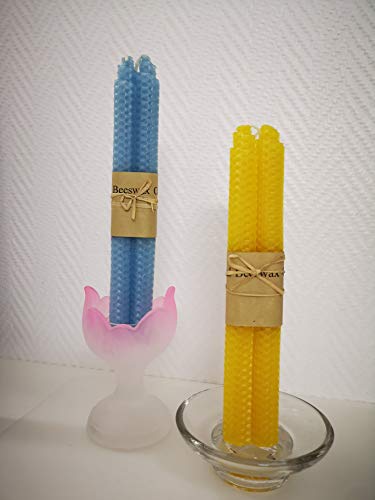 Beeswax Taper Candles – Handmade Natural Unscented Pure Beeswax 9 inch 5 Pairs Tapered Candles for Home by Toolart - Tall Decorative Odorless Variety Color Pack for All Occasions Great As Gifts