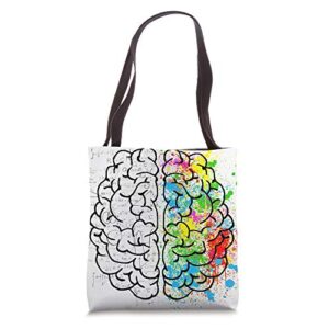 brain parts art-work math cool colorful neuro-science gifts tote bag