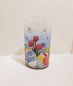 yankee candle new easter egg tulip flowers crackle jar candle holder spring accent
