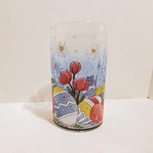 Yankee Candle New Easter Egg Tulip Flowers Crackle Jar Candle Holder Spring Accent