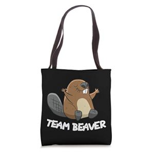 team beaver funny beaver tote bag