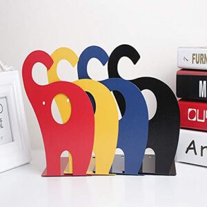 Loupdeloup Cute Bookends, Non Skid Elephant Animal Book Ends for Shelves Decorative for Kids Blue 1 Pair