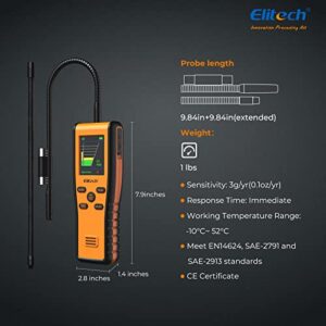 Elitech Refrigerant Leak Detector, Infrared & Heated Diode Sensors in 1 Unit, HVAC Halogen Gas Sniffer, Anti-interference, Reach SAE Standards, IR-200