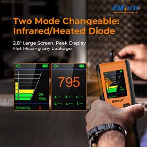 Elitech Refrigerant Leak Detector, Infrared & Heated Diode Sensors in 1 Unit, HVAC Halogen Gas Sniffer, Anti-interference, Reach SAE Standards, IR-200