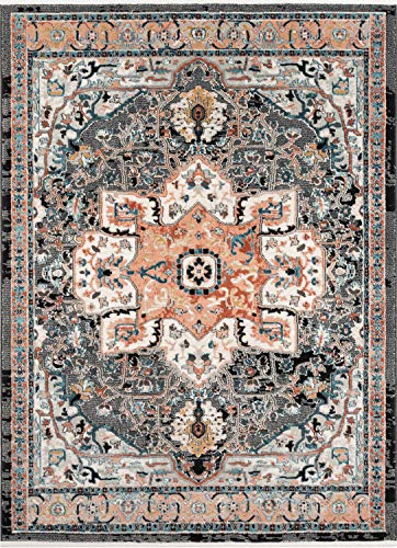 Well Woven Indira Regen Bohemian Modern Abstract Distressed Multi Black (IND-83-5) 5'3" X 7'3" Area Rug