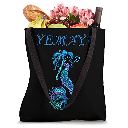 Yemaya Orishas Goddess Ifa Yoruba Religion Gift Water Black Tote Bag