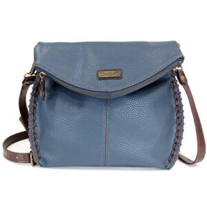 chala charming crossbody bag – flap top and metal key charm in navy blue, cross-body or shoulder (coin purse_ bag only)